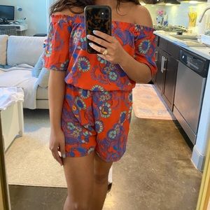 Paisley print romper